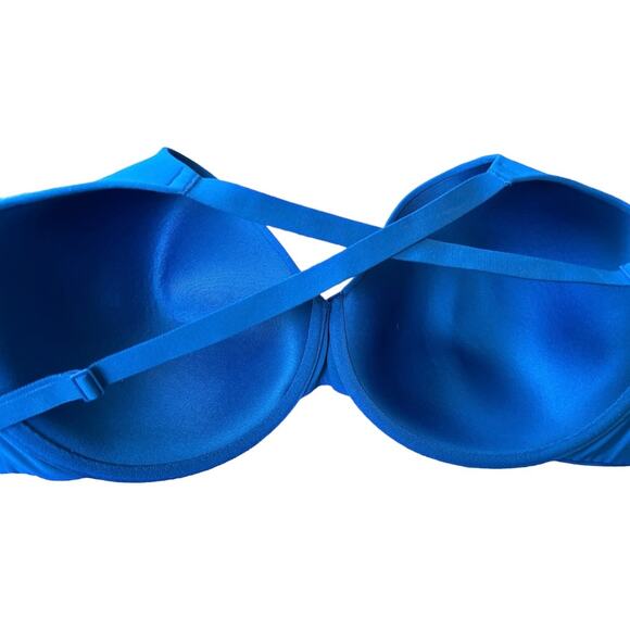 NWOT Skims Lightly Lined Fits Everybody Tee Shirt Bra Royal Blue Size 34DDDD 34G - Picture 2 of 5